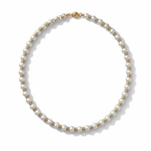 Collar, cadena o gargantilla de perlas 14k