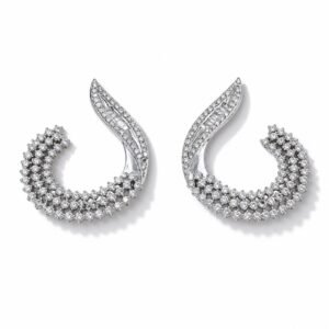 Aretes de 14k diamantes oro blanco