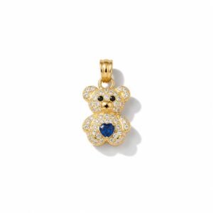 Dije de oso 10k piedra azul