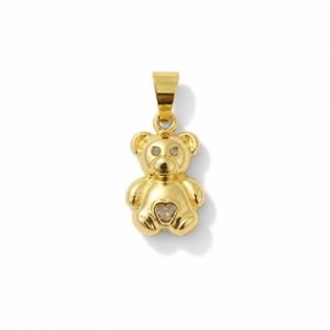 Dije de oso 10k piedra blanca