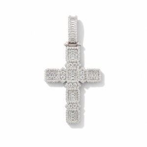 Dije cruz plata s925 VVS1 Moissanite