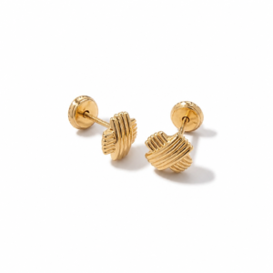 Aretes 14k en forma de x