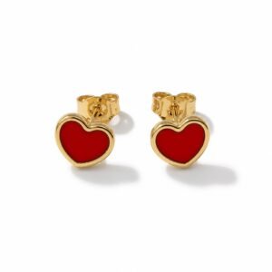 Aretes de corazón 14k