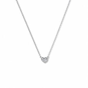 Cadena 14k dije corazón con diamantes naturales