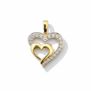dije corazón diamante natural
