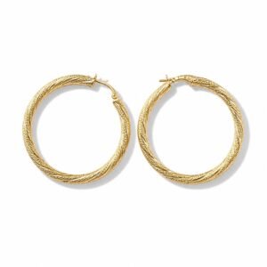 Argollas torcidas nevada 14k