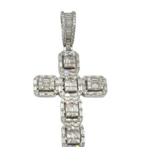 Dije cruz plata s925 VVS1 Moissanite