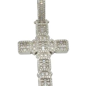 Dije cruz plata s925 VVS1 Moissanite