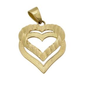 Dijes de doble corazón 10k