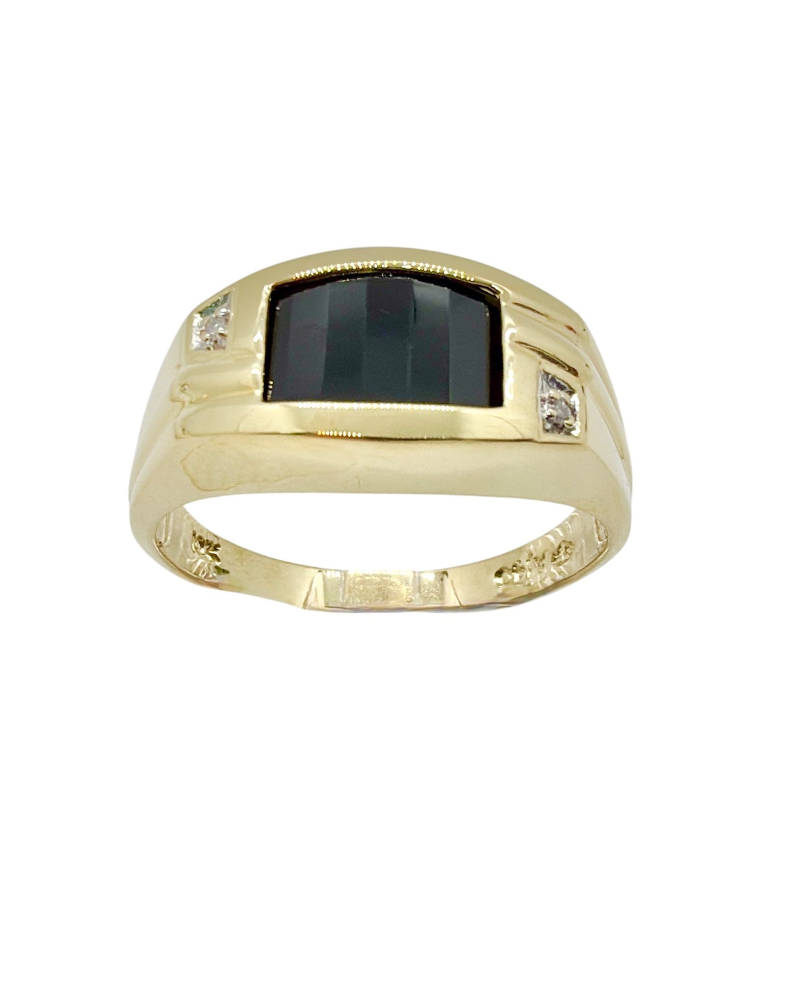 Anillo de hombre 10k con diamante y 贸nix