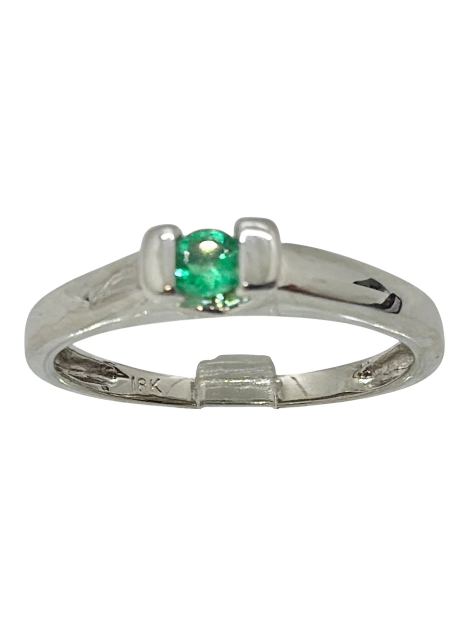 Anillo 18k oro blanco y esmeralda