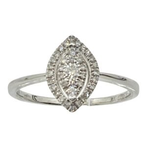 Anillo 14k oro blanco diamante naturales