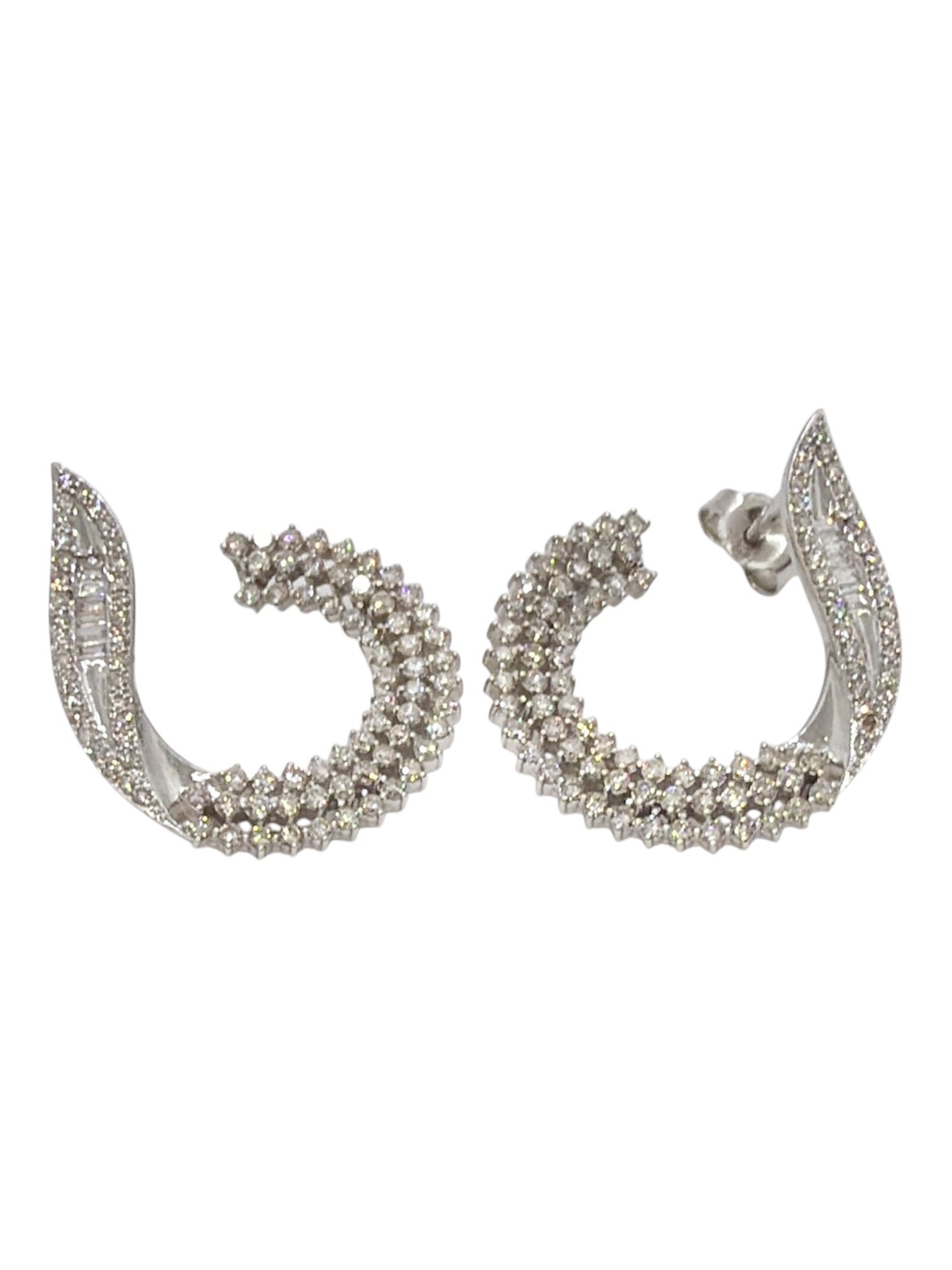 Aretes de 14k diamantes oro blanco