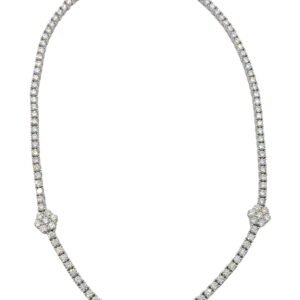 Cadena tenis con flores plata s925 y Moissanite VVS1 16”