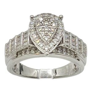 Anillo plata s925 Moissanite VVS1 de compromiso