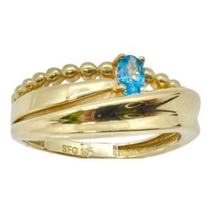 Anillo 10k piedra azul