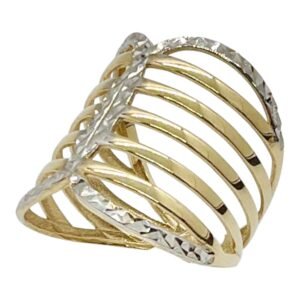 Anillo 14k semanario doble tono