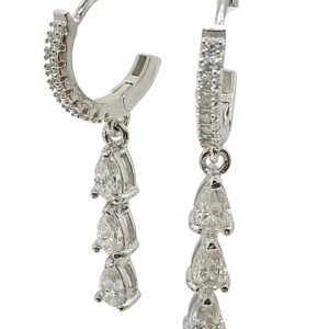 Argollas colgante plata s925 Moissanite VVS1