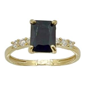 Anillo 10k piedra negra circonio