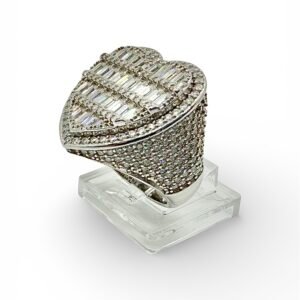 Anillo de corazón plata s925 talla #9 Moissanite