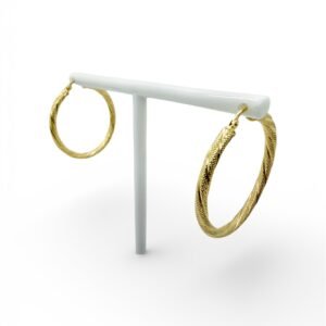 Argollas torcidas nevada 14k