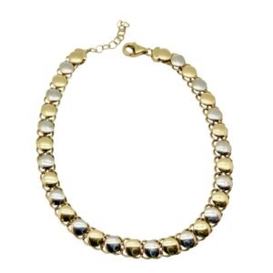 Brazalete doble tono 14k