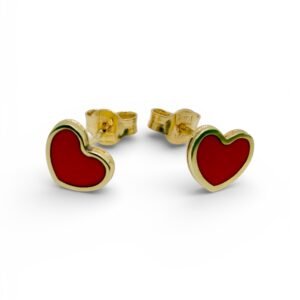 Aretes de corazón 14k