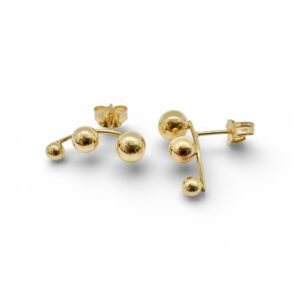 Aretes de 3 bolas 14k