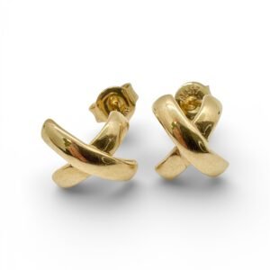 Aretes 10k en forma de x