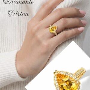Anillo citrina y diamantes
