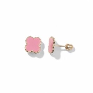 Aretes de Flor rosada 14k 27