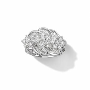 Anillo 14k oro blanco diamante naturales