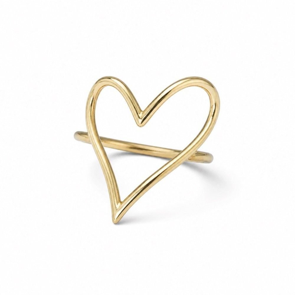 Anillo de Dama Oro 10k Corazón Abierto