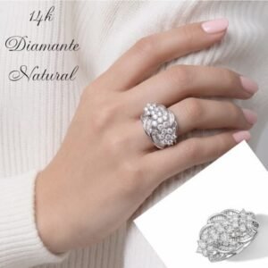 Anillo de Oro Blanco 14k c/Diamantes Naturales 1