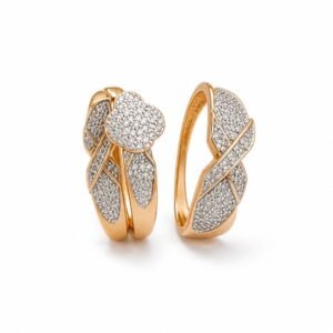 Trio de Anillos 14k de Matrimonio en X con Diamantes Naturales