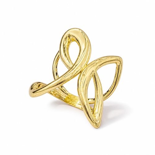 Anillo de Oro 10k Diseño Abstracto de Curvas