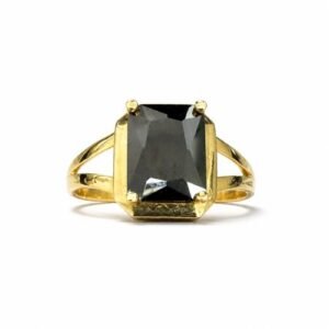 Anillo de Oro 10k con Piedra Circonia Negra