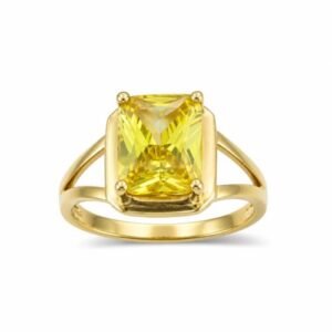 Anillo de Oro 10k con Piedra Circonia Amarilla