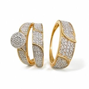 Trio de anillos 14k de Matrimonio 66