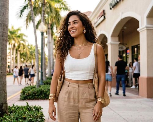 joven modelo luciendo joyas de crea7 joyeria, kendall miami, FL